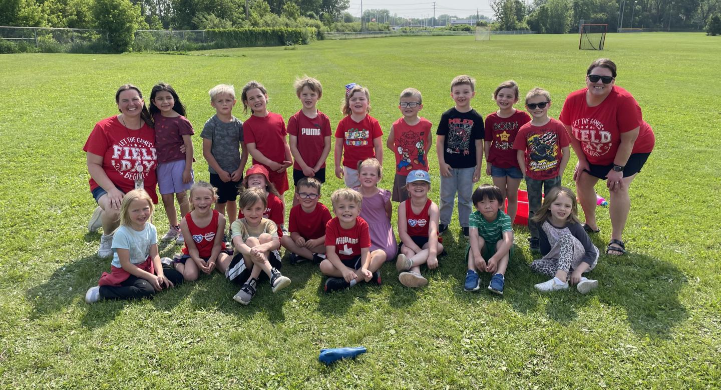 Kindergarten class at track & field