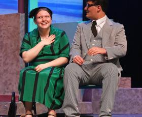 Student actors rehearse a scene