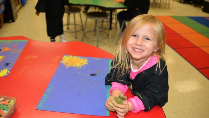 student during art