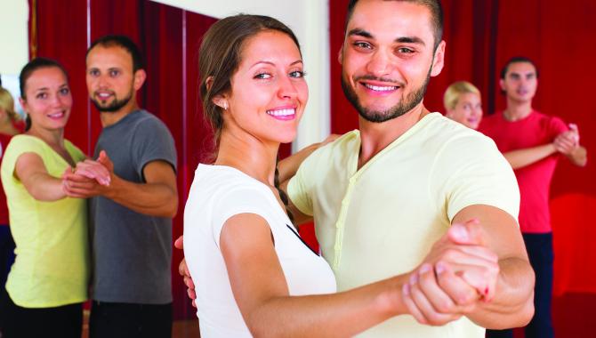 Couples ballroom dancing