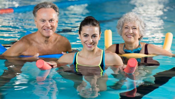 Adult water exercise class
