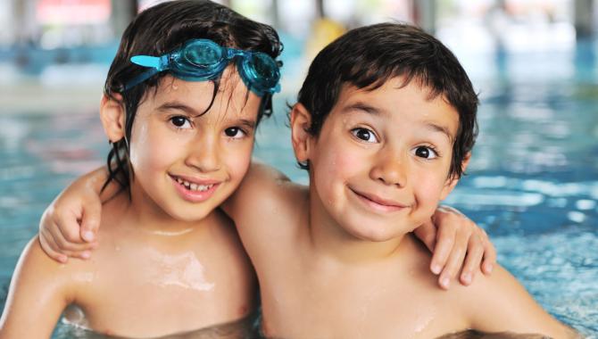 Two boys at open swim