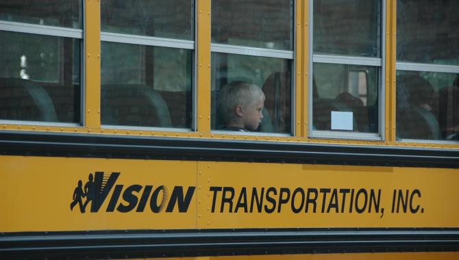 student in bus