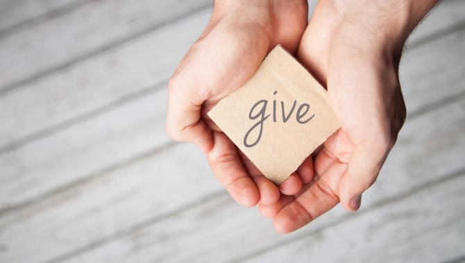 hands with word give inside