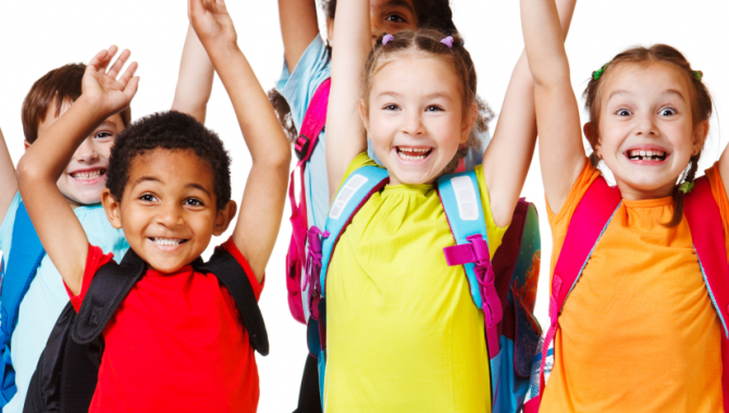 kids with backpacks