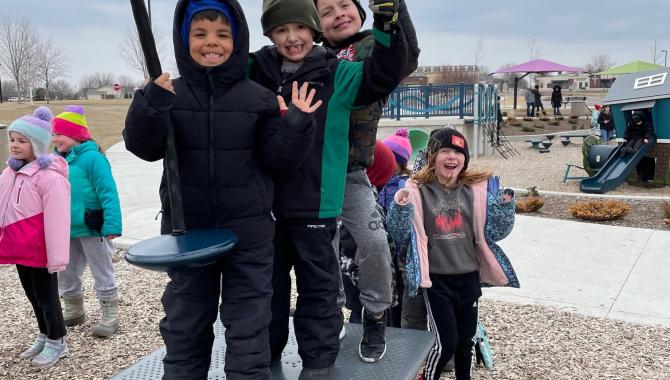 Boys playing outside