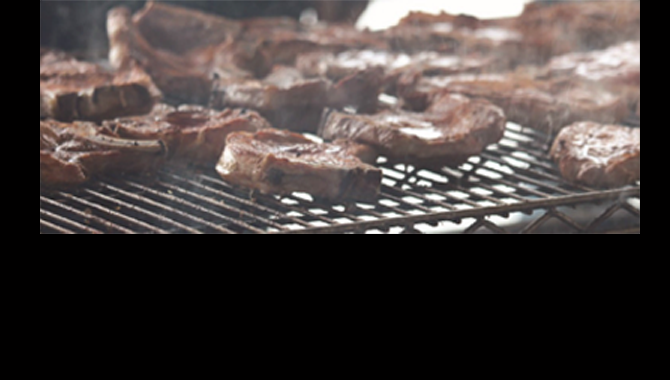 Pork chops on a grill