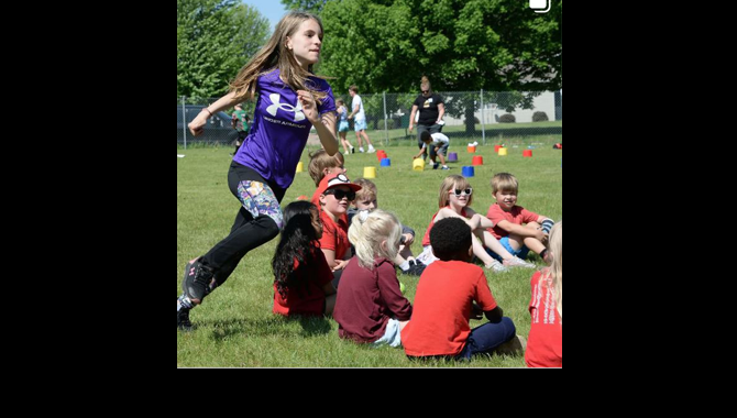 Photo of student running