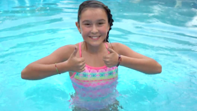 Girl in pool at open swim
