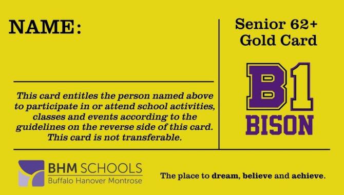 Senior 62+ Gold Card