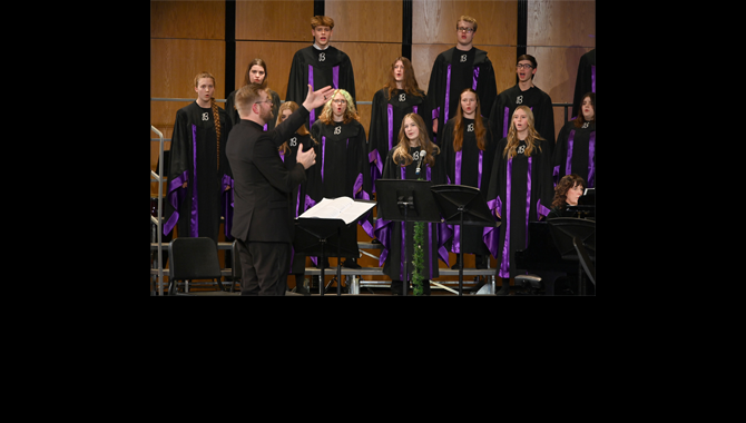 Choir students singing