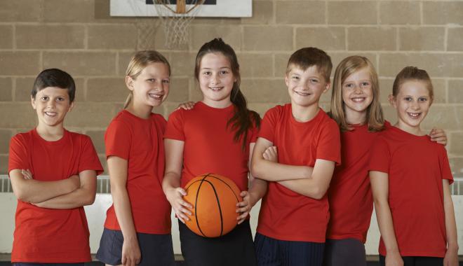 Boys and girls youth basketball
