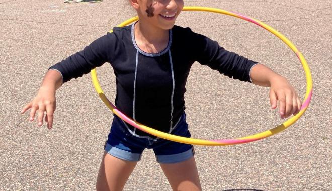 Student with hula hoop