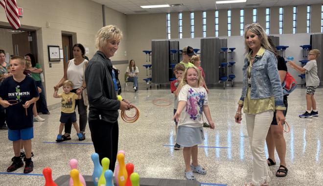Students playing game at Fall Festival