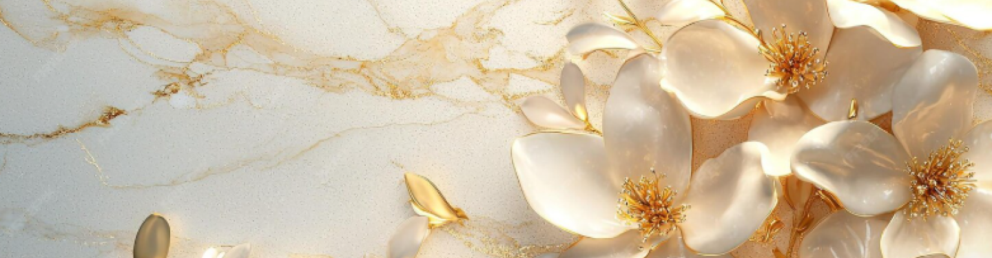 Gold accents, flowers