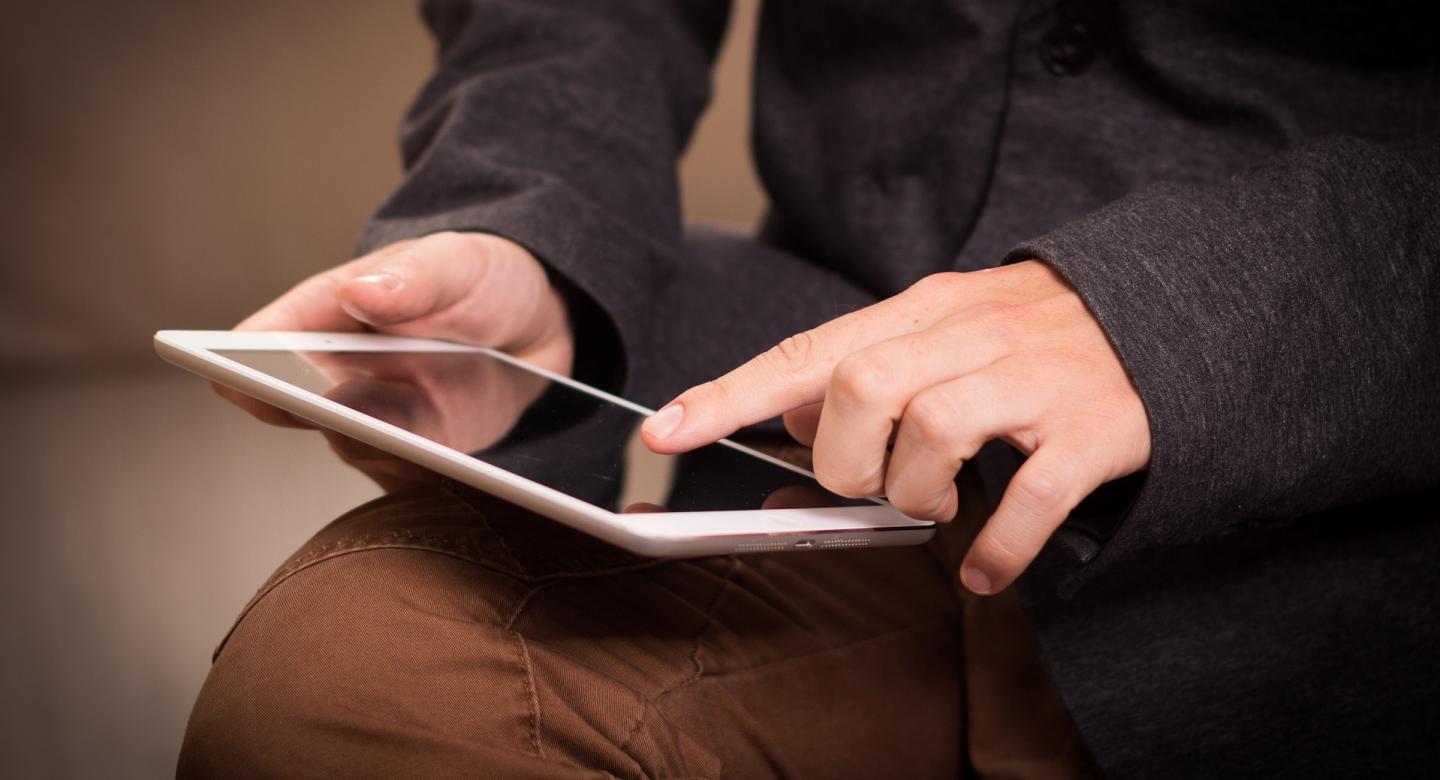 person using an ipad