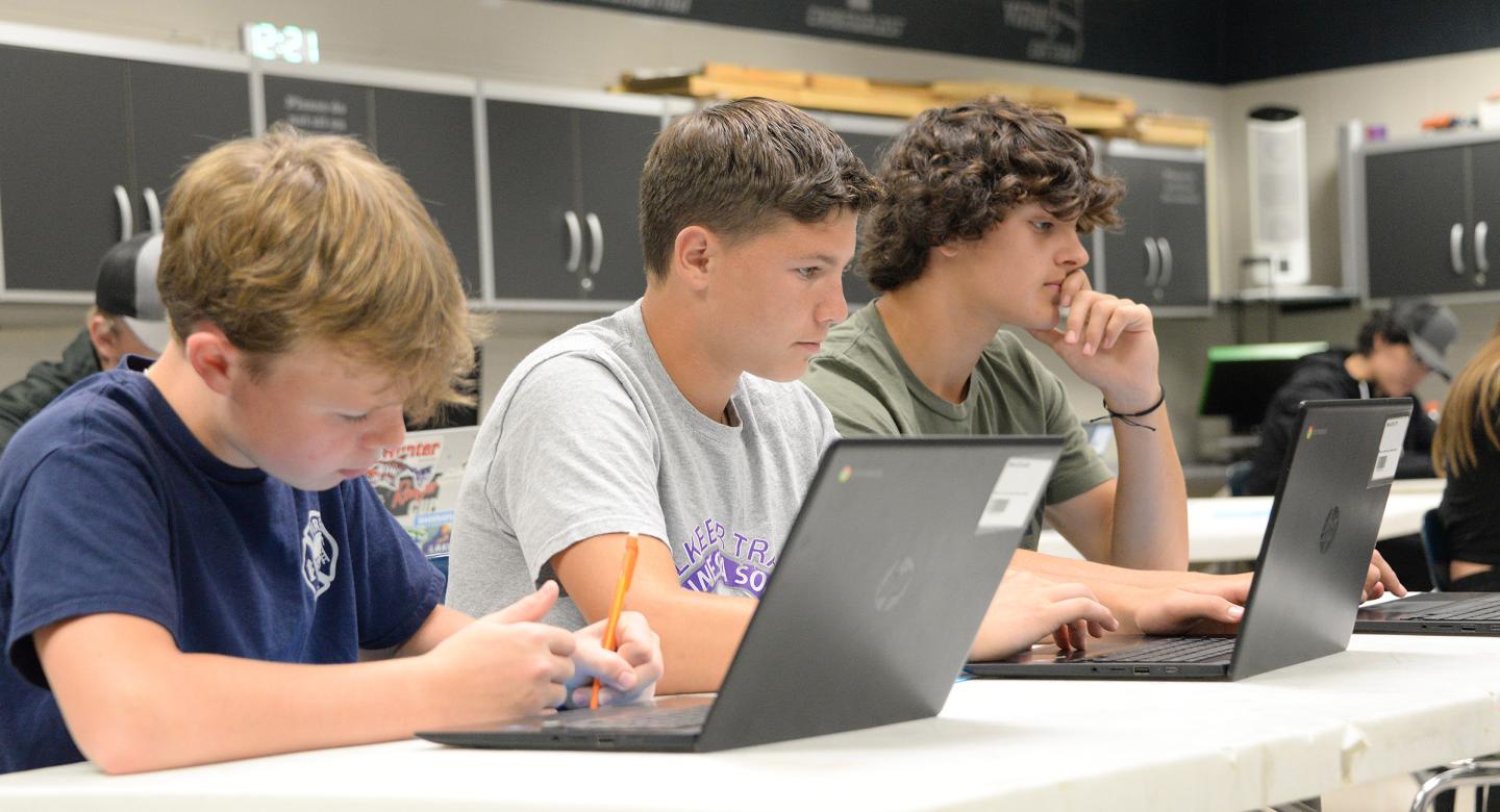 Students on laptops