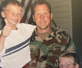 Bauman with his sons