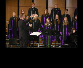 Choir students singing