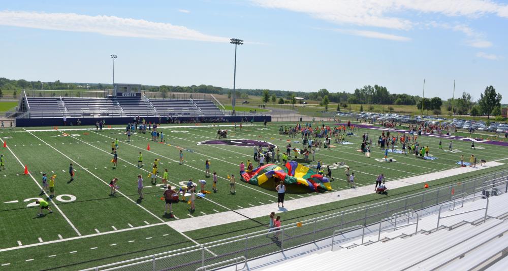 sky view of track and field day