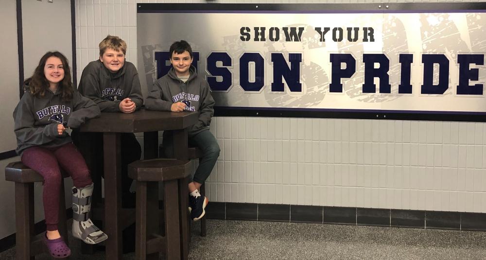 Students with sweatshirt
