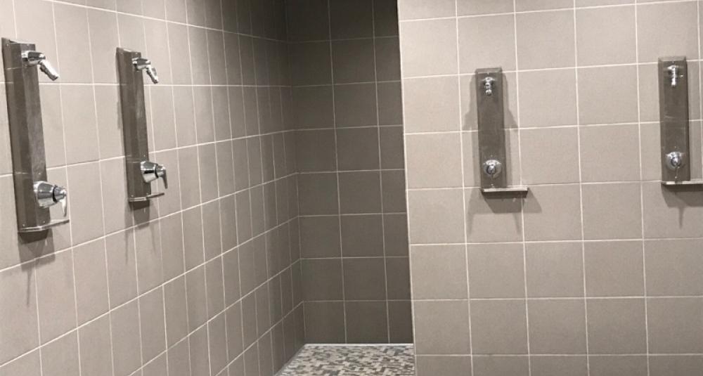 BCMS showers in boys locker room
