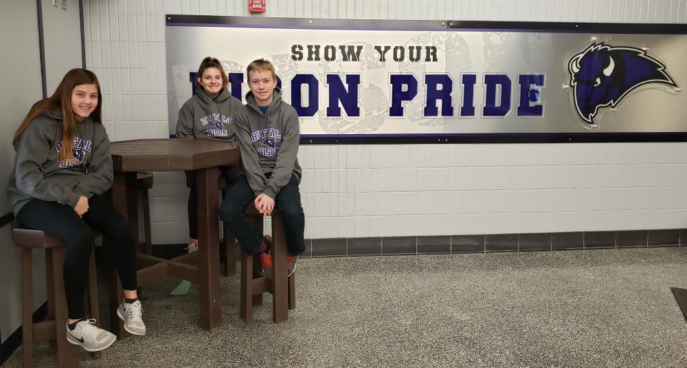 Students with sweatshirts